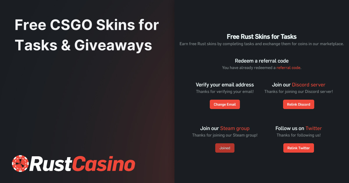 Free CSGO Skins For Tasks Giveaways CSGOCasino Free csgo skins for tasks giveaways csgocasino
