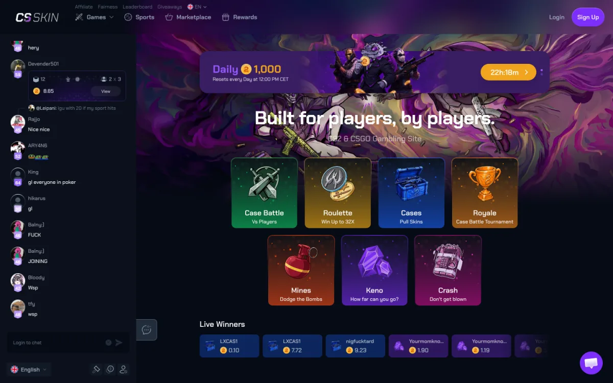 CS2Skin homepage