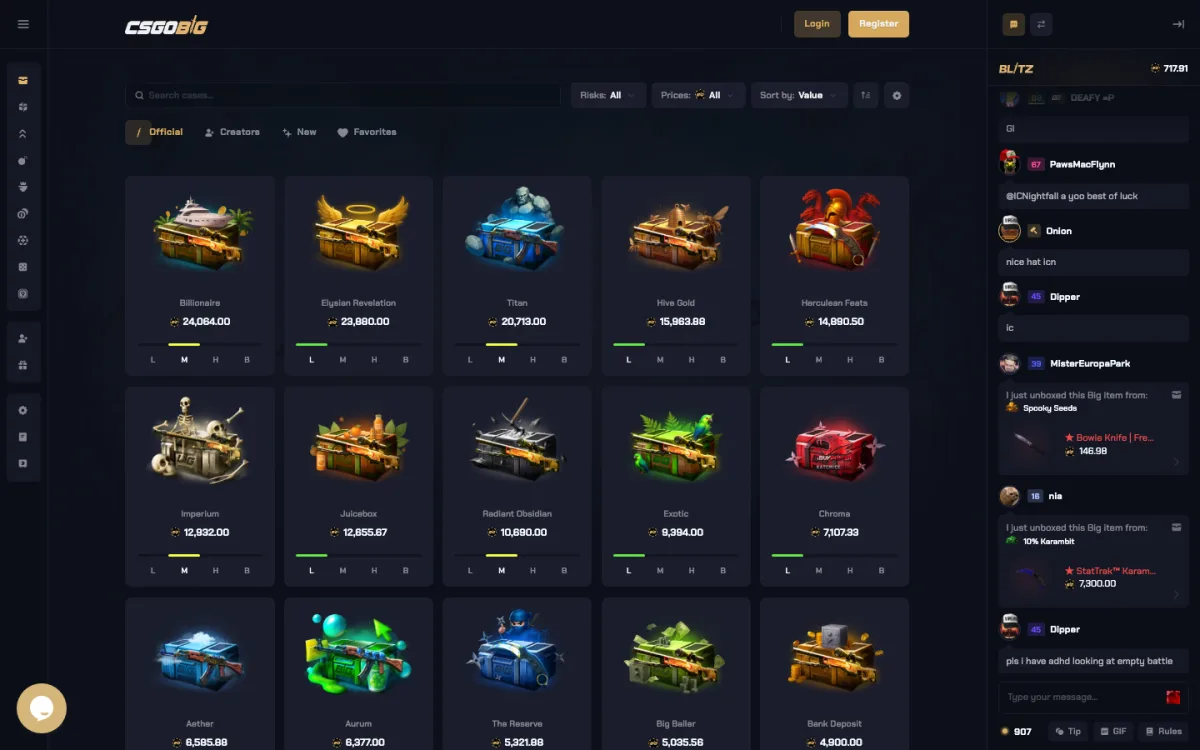 CSGOBig homepage
