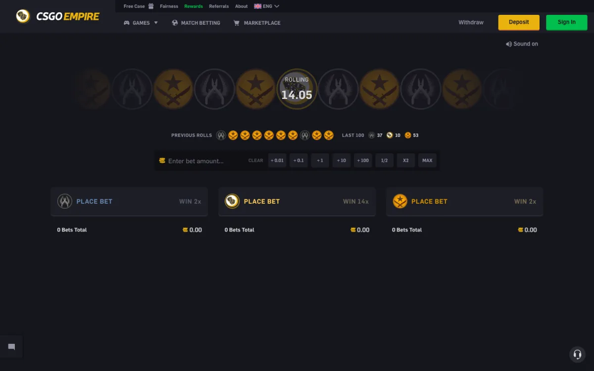 CSGOEmpire homepage