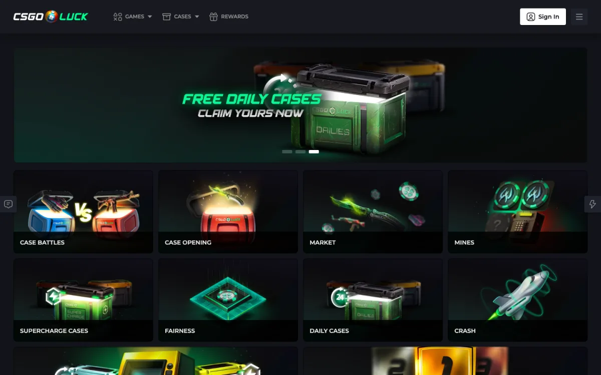 CSGOLuck homepage
