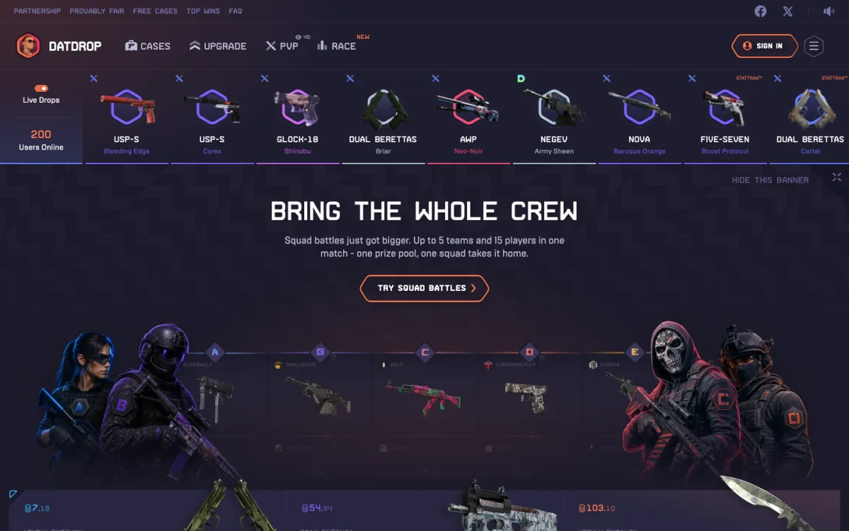 DatDrop homepage
